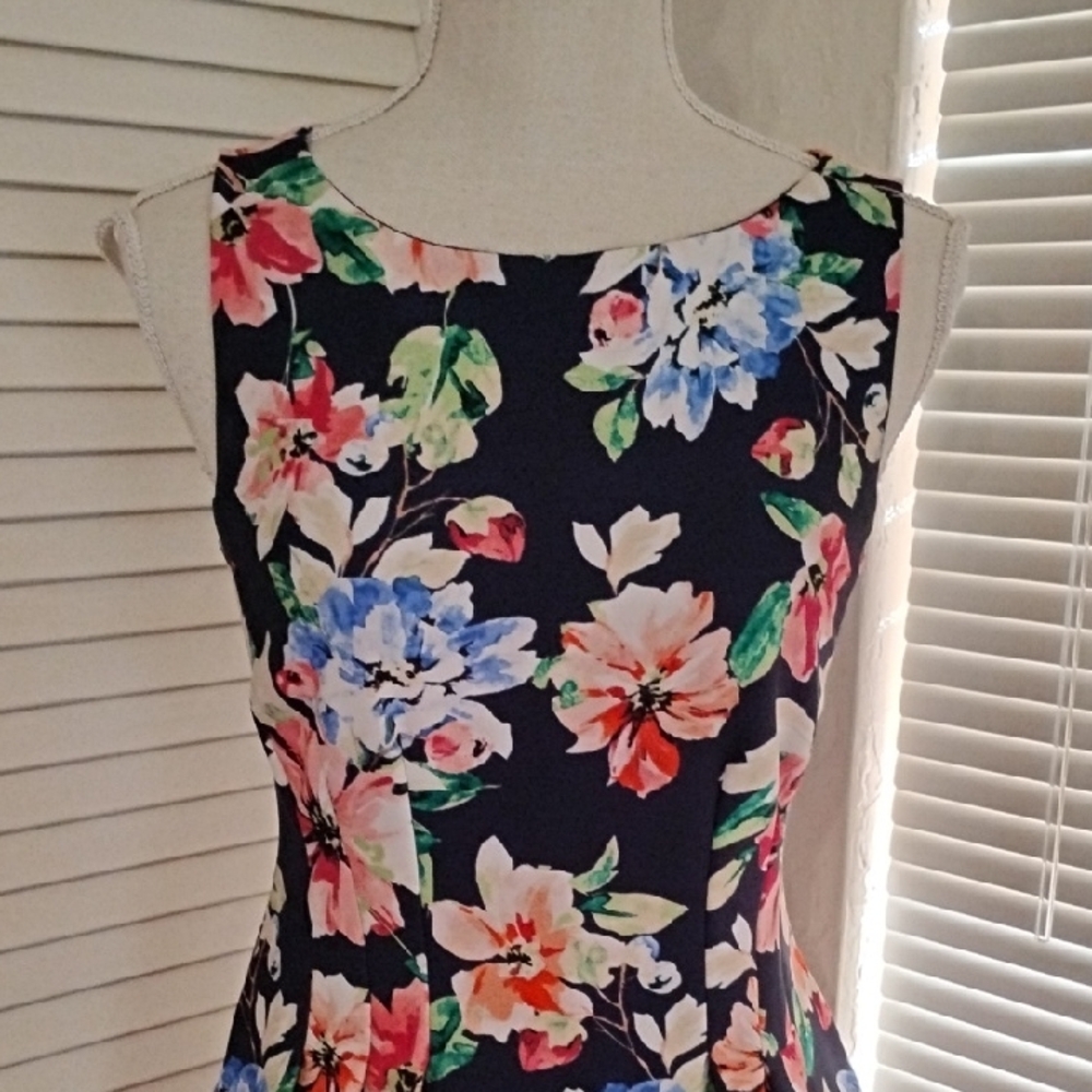 Vince Camuto Navy Floral Mini Dress - Picture 2 of 6